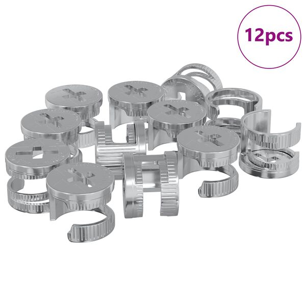 vidaXL Kammuttrar 12 pcs Silver 12 x 10 mm Metall