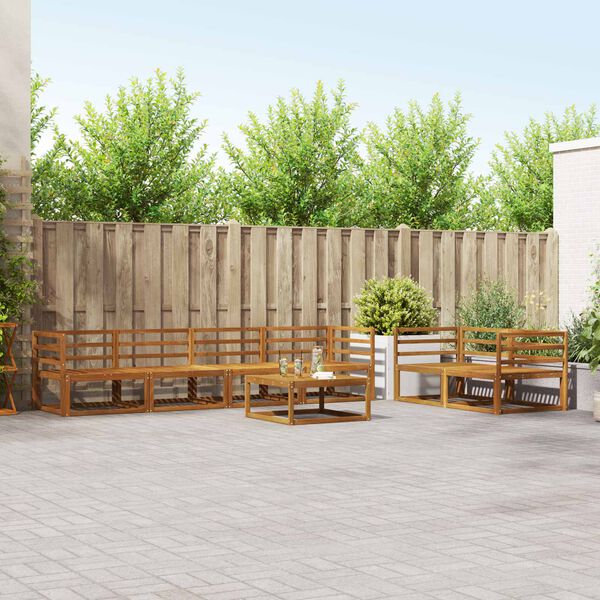 vidaXL Utomhussoffset 7 pcs Naturf&auml;rg Massivt Akaciatr&auml;