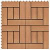 vidaXL Terrassplattor 11 pcs Teak 30 x 30 cm WPC