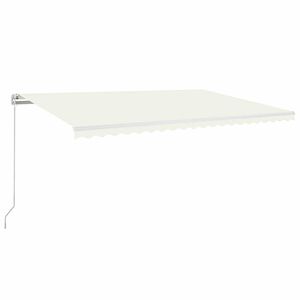 vidaXL Markis manuellt inf&auml;llbar med LED 500x300 cm gr&auml;ddvit