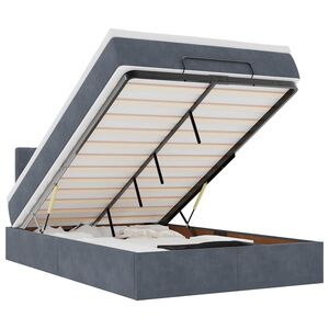 vidaXL Ottomansk s&auml;ng med madrass m&ouml;rkgr&aring; 120x190 cm sammet