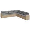 vidaXL Soffgrupp f&ouml;r tr&auml;dg&aring;rden med dynor 9 delar beige konstrotting