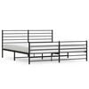 vidaXL S&auml;ngram utan madrass med fotgavel metall svart 180x200 cm