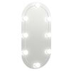 vidaXL Spegel med LED-lampor 80x40 cm glas oval