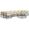 vidaXL Loungegrupp 8 delar med dynor antracit konstrotting