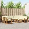 vidaXL Utomhussoffset med kudde 10 pcs Naturlig och Gr&auml;dde