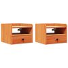 vidaXL S&auml;ngbord 2 st Vaxbrun 38 x 36 x 29,5 cm Massiv furu