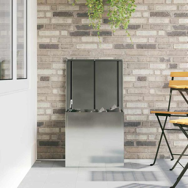 vidaXL Utomhusförvaringslåda Silver 55 x 50,5 x 50 cm Stål