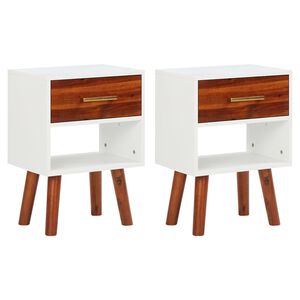 vidaXL S&auml;ngbord 2 st massivt akaciatr&auml; 40x30x57 cm