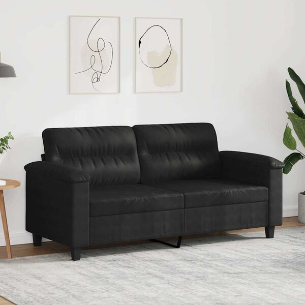 vidaXL 2-sitssoffa svart 140 cm mikrofibertyg
