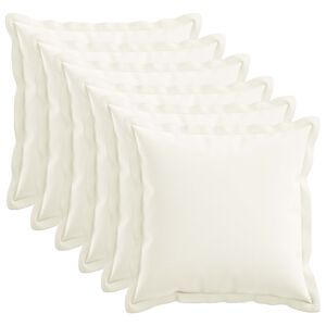 vidaXL Kudd&ouml;verdrag 6 st HOUTEN Vit 30 x 30 cm Faux Linne