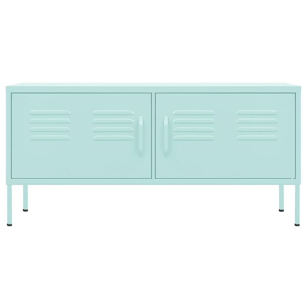 vidaXL Tv-bänk mintgrön 105x35x50 cm stål