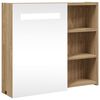 vidaXL Spegelsk&aring;p och LED-lampa ek 60x13x52 cm