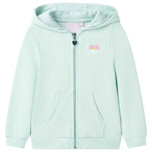 vidaXL Barnhoodie med dragkedja ljus mintgr&ouml;n 92