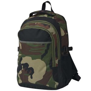 vidaXL Skolryggs&auml;ck 40 L svart och kamouflage