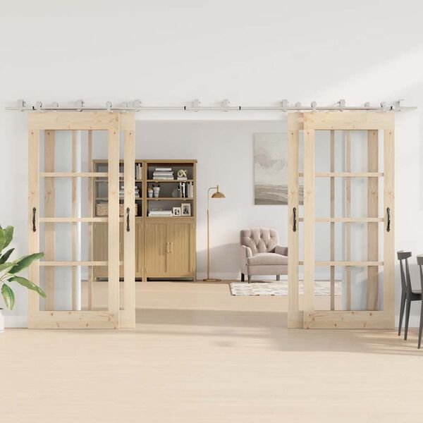 vidaXL Skjutd&ouml;rrsbeslag 400 cm rostfritt st&aring;l silver