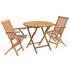 vidaXL 3-delad hopf&auml;llbar tr&auml;dg&aring;rdsbistro-set Naturlig Massivt teaktr&auml;