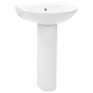 vidaXL Handfat frist&aring;ende med piedestal keramik 520x440x190 cm vit