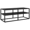 vidaXL Tv-b&auml;nk svart med svart glas 100x40x40 cm
