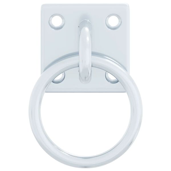 vidaXL Kopplingsring med plattor 3 st silver st&aring;l