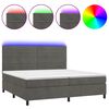 vidaXL Rams&auml;ng med madrass & LED m&ouml;rkgr&aring; 200x200 cm sammet
