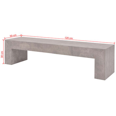 vidaXL TV-bänk betongutseende 120x30x30 cm