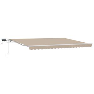 vidaXL Utdragbar markis Beige 450 &times; 300 cm Duk och Aluminium