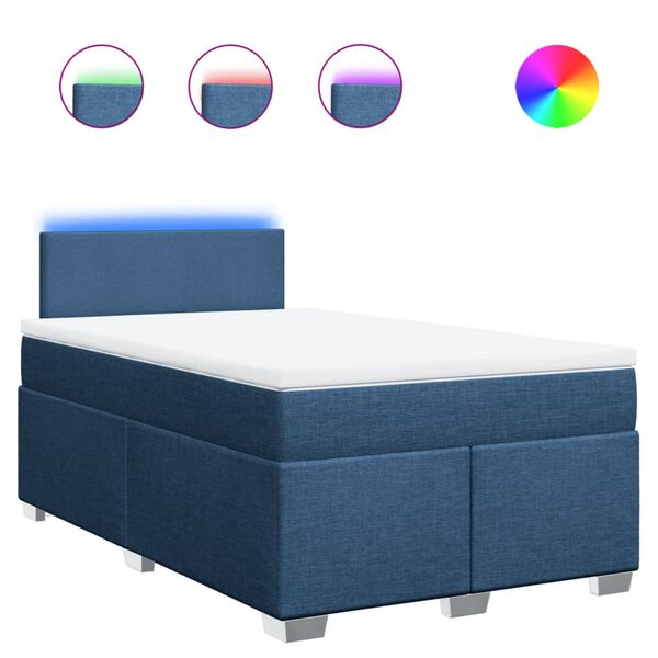 vidaXL Rams&auml;ng med madrass bl&aring; 120x200 cm tyg