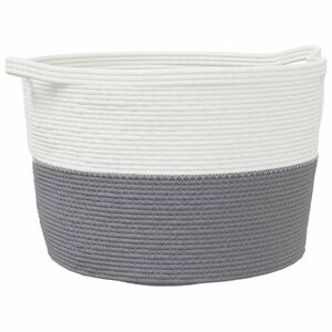 vidaXL Tv&auml;ttkorg gr&aring; och vit &Oslash;60x36 cm bomull