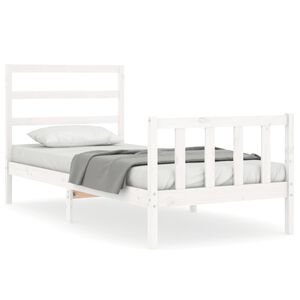vidaXL S&auml;ngram utan madrass vit 90x190 cm massiv furu