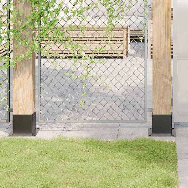 vidaXL Stolpbaser fyrkant 4 st antracit 141x141 mm pulverlackerat st&aring;l