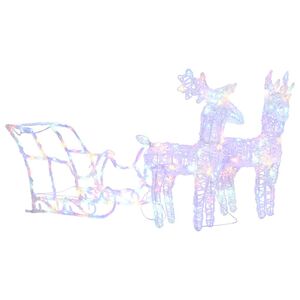 vidaXL Juldekoration renar & sl&auml;de 160 LED 130 cm akryl