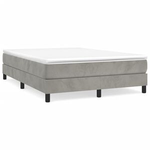 vidaXL Boxspring-s&auml;ngram ljusgr&aring; 140x190 cm sammet