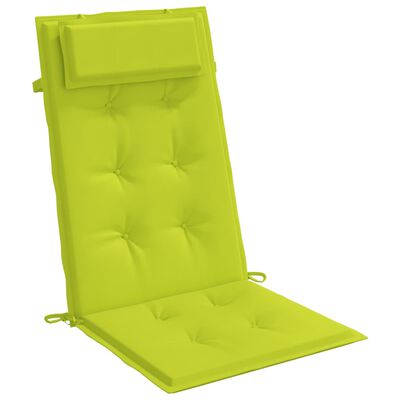 vidaXL Stolsdynor för stolar med hög rygg 2 st ljusgrön oxfordtyg
