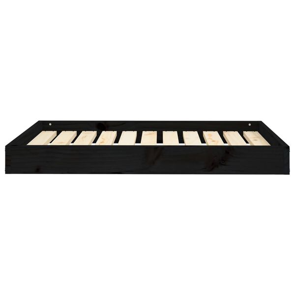 vidaXL Hundb&auml;dd svart 91,5x64x9 cm massiv furu