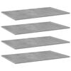 vidaXL Hyllplan 4 st betonggr&aring; 80x50x1,5 cm konstruerat tr&auml;