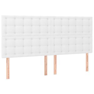 vidaXL Huvudgavel vit 160x5x118/128 cm konstl&auml;der