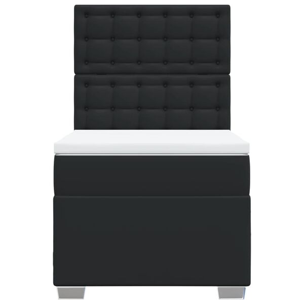 vidaXL Rams&auml;ng med madrass svart 80x200 cm konstl&auml;der