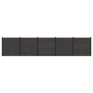vidaXL St&auml;ngselpanel 5 pcs WPC och aluminium Svart