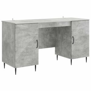 vidaXL Skrivbord Betonggr&aring; 142,5 x 50 x 75 cm Konstruerat tr&auml;