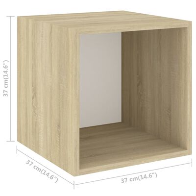 vidaXL TV-skåp 5 delar vit och sonoma-ek konstruerat trä