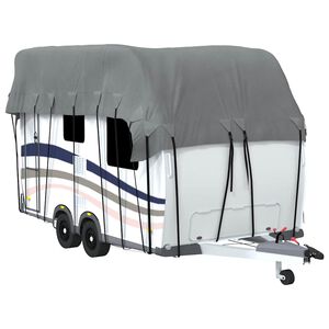 vidaXL Takskydd f&ouml;r husvagn gr&aring; 500x300 cm non-woven tyg