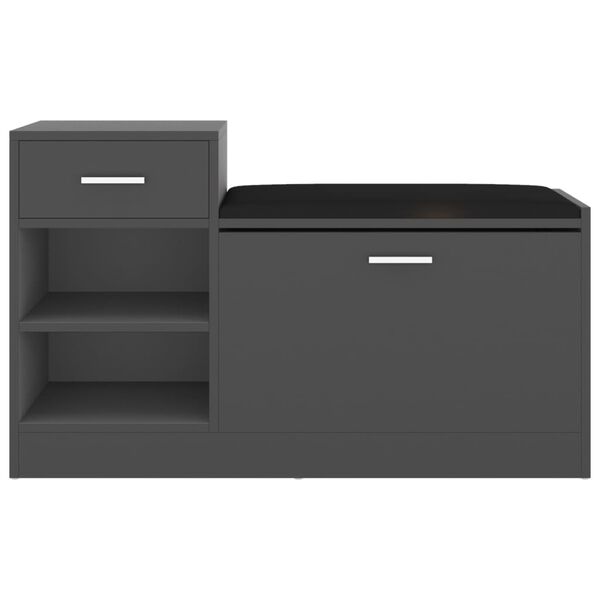 vidaXL Skob&auml;nk gr&aring; 94,5x31x57 cm konstruerat tr&auml;