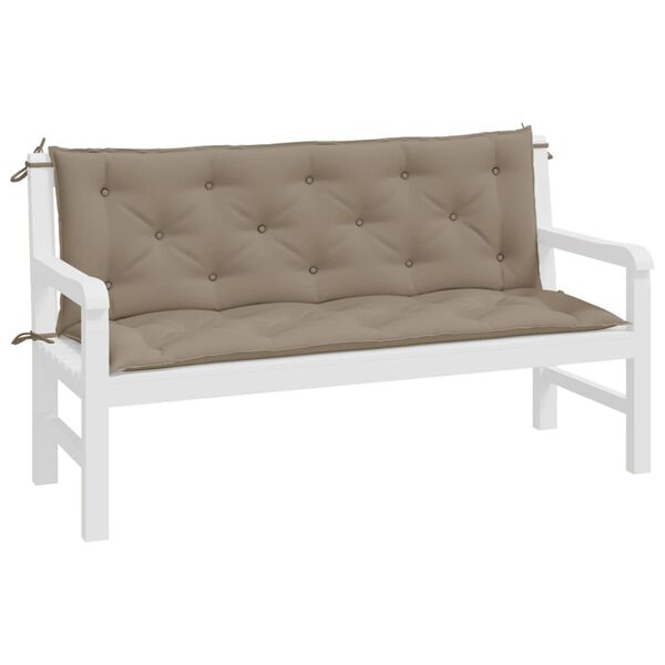vidaXL B&auml;nkdynor f&ouml;r tr&auml;dg&aring;rden 2st Taupe 150x50x7cm oxfordtyg