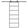 vidaXL Skjutd&ouml;rr med beslag svart 76x205 cm ESG-glas