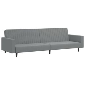 vidaXL B&auml;ddsoffa 2-sits ljusgr&aring; sammet
