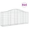 vidaXL Gabioner b&aring;gformade 14 st 200x30x80/100 cm galvaniserat j&auml;rn