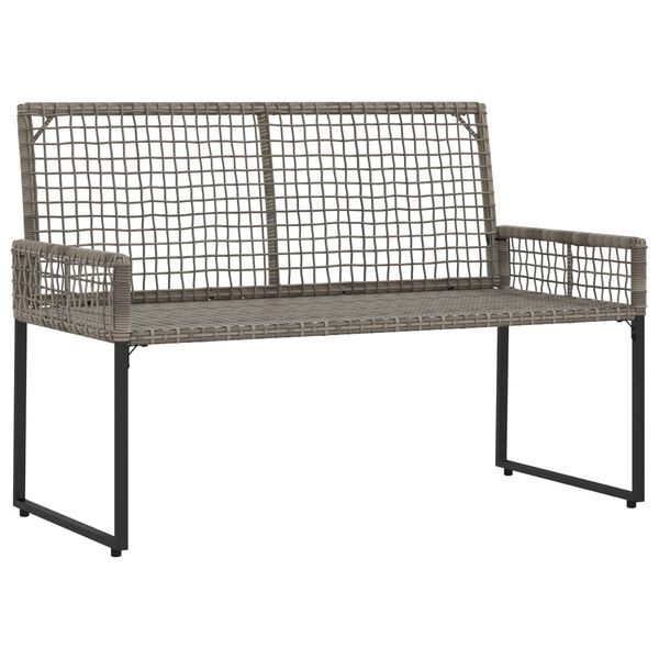 vidaXL Utomhusb&auml;nk med kudde Gr&aring; 118 x 55 x 82 cm PE Rattan och Tyg