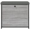 vidaXL Skobänk med flip-låda grå sonoma 62x32x56 cm