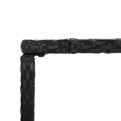 vidaXL Barbord med glasskiva svart 110x70x110 cm konstrotting